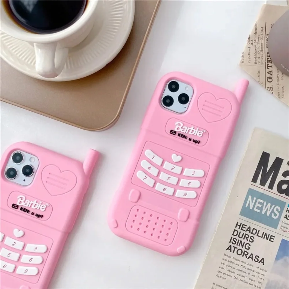 Cute Pink Barbie Girl Pink Phone Anti Drop ( iPhone 14 Pro Max)